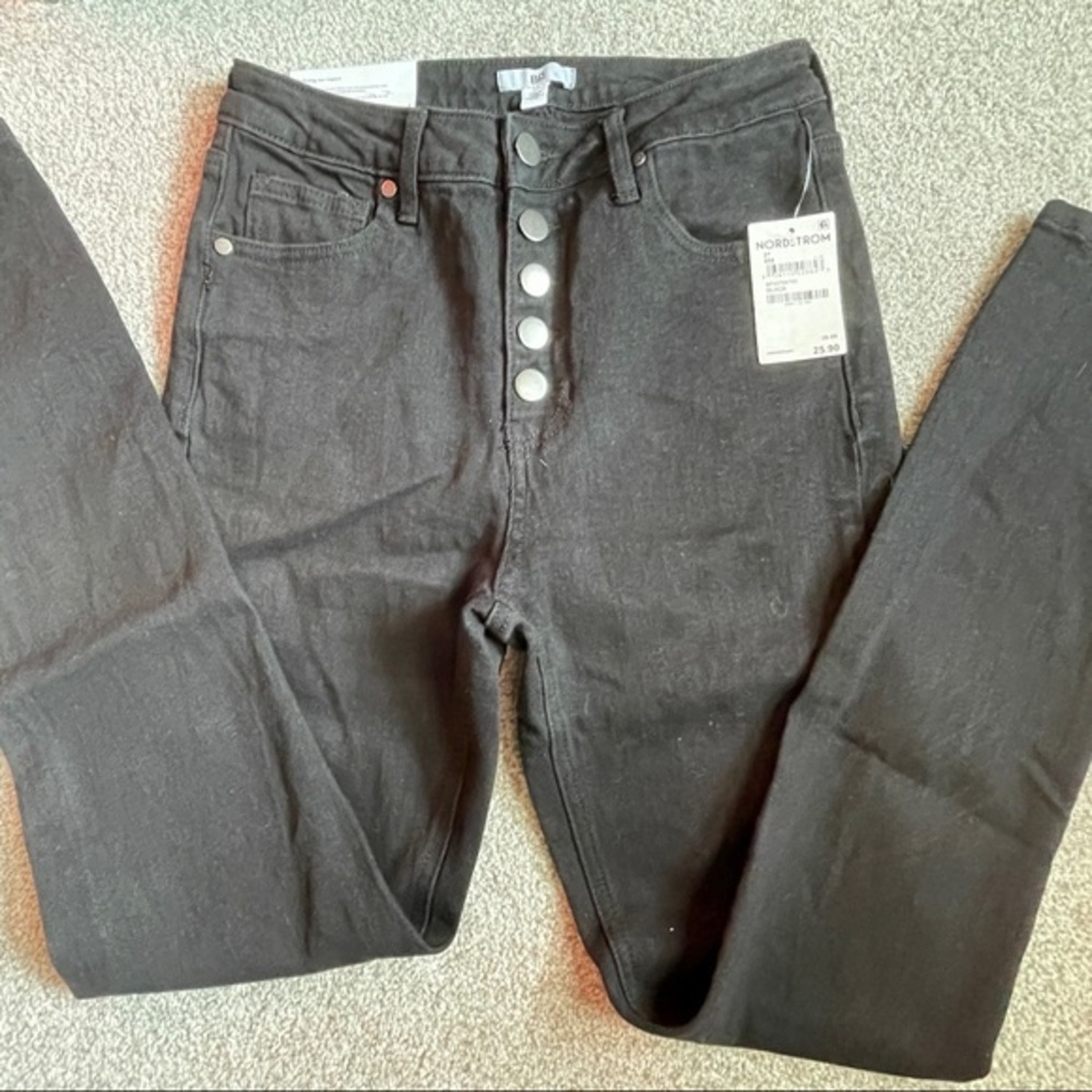 BP Black High Rise Skinny Button-fly Jeans Size 27 NWT